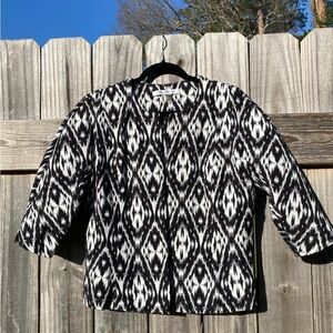 Peter Nygard Black and White Patterned Jacket Size 12